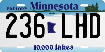 MN license plate 236LHD