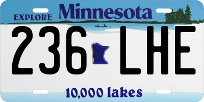 MN license plate 236LHE
