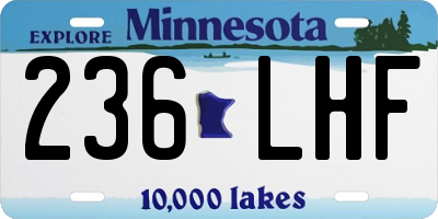 MN license plate 236LHF