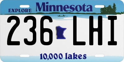 MN license plate 236LHI