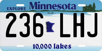 MN license plate 236LHJ