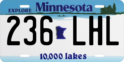 MN license plate 236LHL