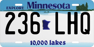 MN license plate 236LHQ