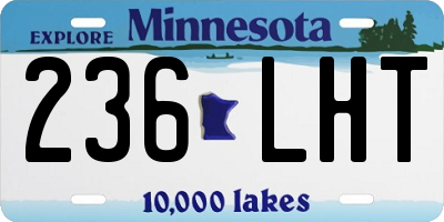 MN license plate 236LHT