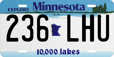 MN license plate 236LHU