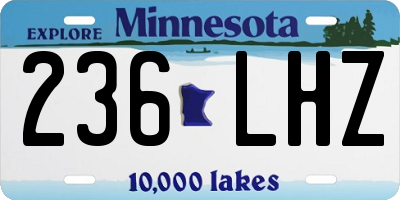 MN license plate 236LHZ