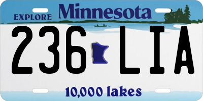 MN license plate 236LIA