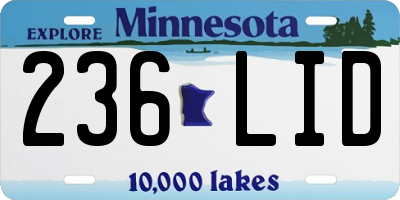 MN license plate 236LID