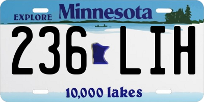 MN license plate 236LIH