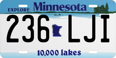 MN license plate 236LJI
