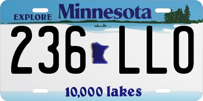 MN license plate 236LLO