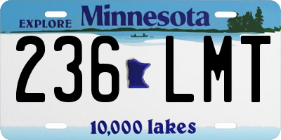 MN license plate 236LMT
