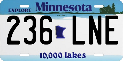 MN license plate 236LNE