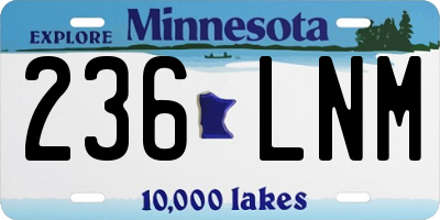 MN license plate 236LNM