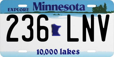 MN license plate 236LNV