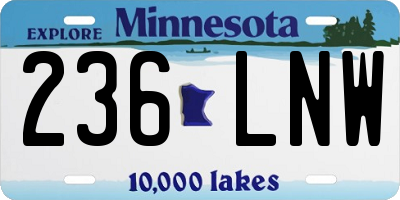 MN license plate 236LNW