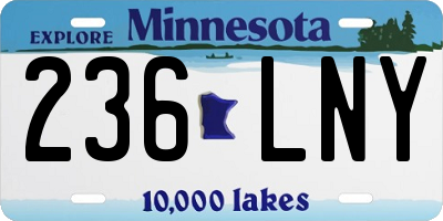 MN license plate 236LNY