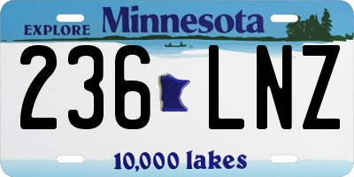 MN license plate 236LNZ