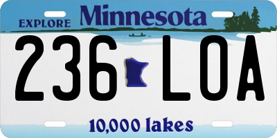 MN license plate 236LOA