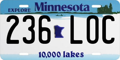 MN license plate 236LOC