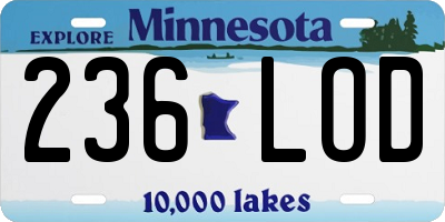 MN license plate 236LOD