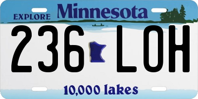 MN license plate 236LOH