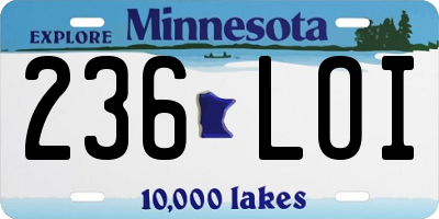 MN license plate 236LOI