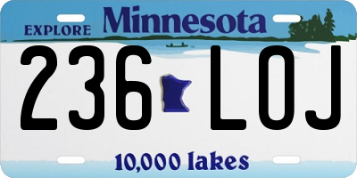 MN license plate 236LOJ