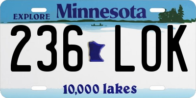 MN license plate 236LOK