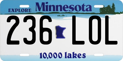 MN license plate 236LOL