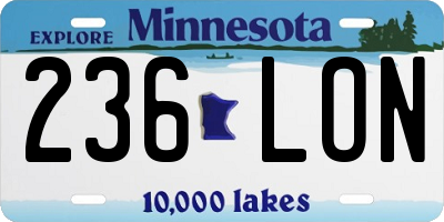 MN license plate 236LON