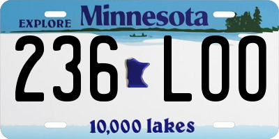 MN license plate 236LOO