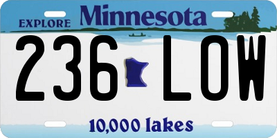 MN license plate 236LOW