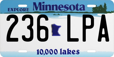 MN license plate 236LPA