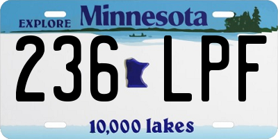 MN license plate 236LPF