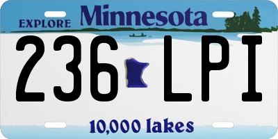 MN license plate 236LPI