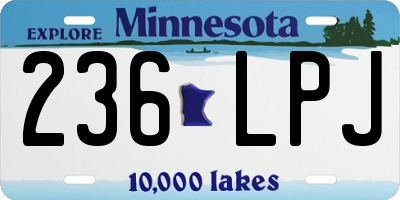 MN license plate 236LPJ
