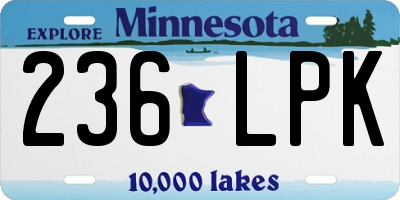 MN license plate 236LPK