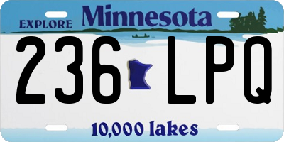 MN license plate 236LPQ