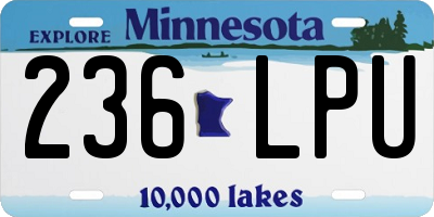 MN license plate 236LPU