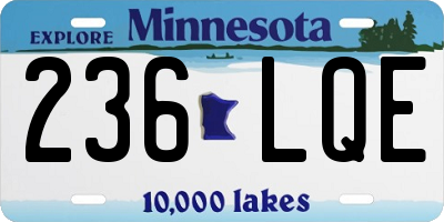 MN license plate 236LQE