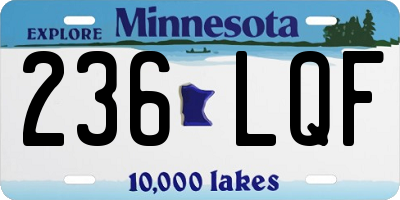 MN license plate 236LQF