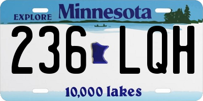 MN license plate 236LQH