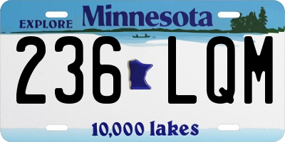 MN license plate 236LQM