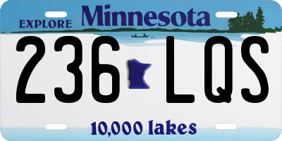 MN license plate 236LQS