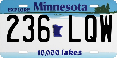 MN license plate 236LQW