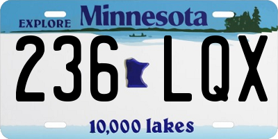 MN license plate 236LQX