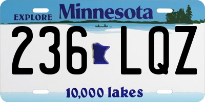 MN license plate 236LQZ