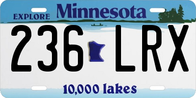 MN license plate 236LRX