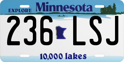 MN license plate 236LSJ